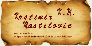 Krstimir Mastilović vizit kartica